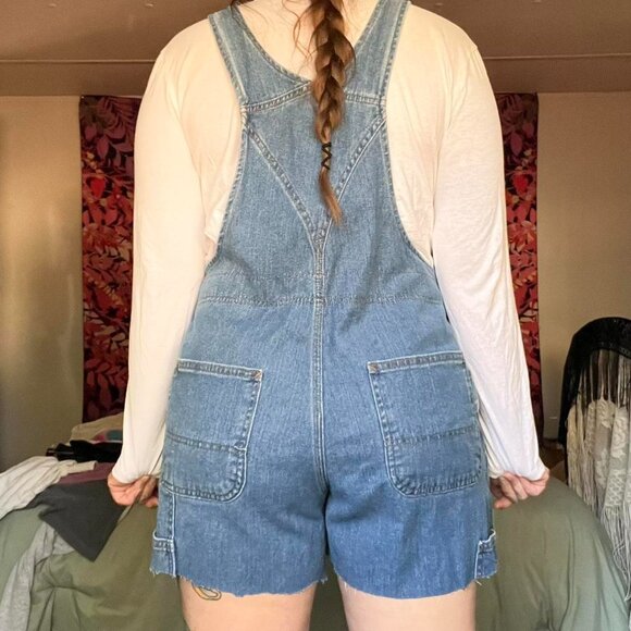 Carhartt blue denim distressed overalls - Picture 6 of 8